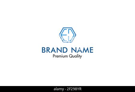 Hexagon Letter E D Logo Design Vector Template suitable for beauty care or women product or service Stock Vector