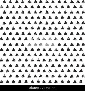 A seamless pattern made with hand drawn triangles. Stock Vector
