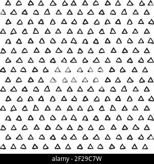 A seamless pattern made with hand drawn triangles. Stock Vector
