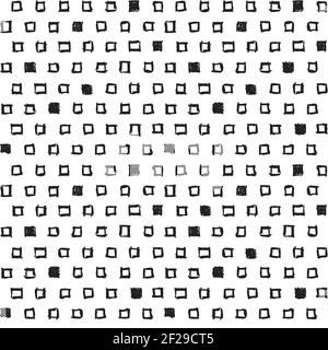 A seamless pattern made with hand drawn squares. Stock Vector