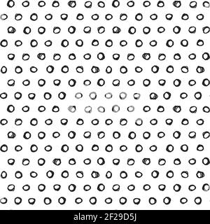 A seamless pattern made with hand drawn circles. Stock Vector