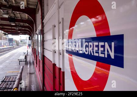 London- Kensal Green Station off Harrow Road, a Bakerloo Line station  in central west London Stock Photo