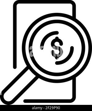 Search target audience icon. Outline search target audience vector icon for web design isolated on white background Stock Vector