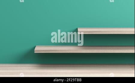 blank business cards on wood background - 3D rendering Stock Photo