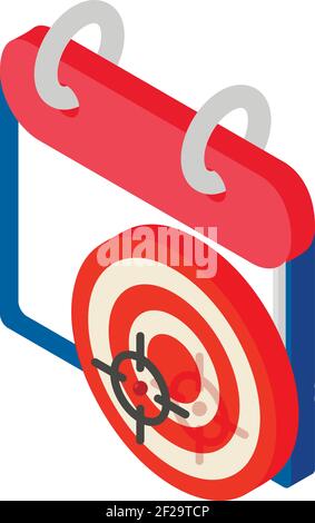 Target calendar icon. Isometric illustration of target calendar vector icon for web Stock Vector