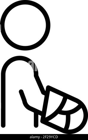 Injured hand icon. Outline injured hand vector icon for web design isolated on white background Stock Vector