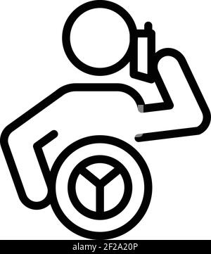 Careless driver phone talking icon. Outline careless driver phone talking vector icon for web design isolated on white background Stock Vector