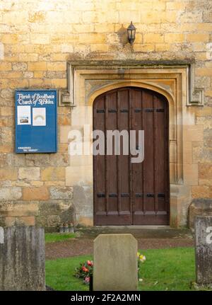 St Helens Church . Boultham Park Lincoln, Lincolnshire, woods, The Commonwealth War Graves Commission site, graveyard, small church, bell ringing. Stock Photo