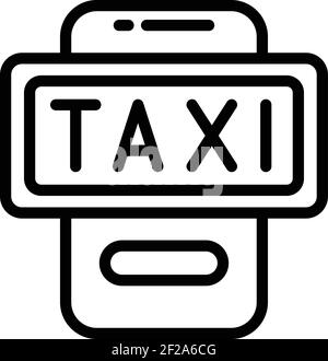 Phone taxi icon. Outline phone taxi vector icon for web design isolated on white background Stock Vector