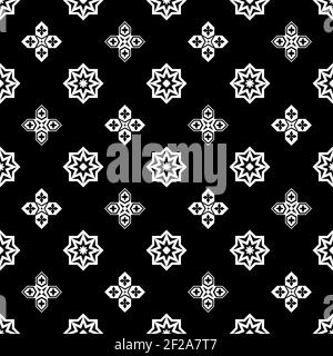 Ornamental islamic black and white seamless pattern Stock Vector