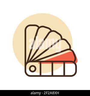 Paper color palette vector flat icon. Construction, repair and building. Graph symbol for your web site design, logo, app, UI Stock Vector