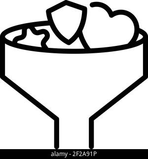 Sings funnel interface icon. Outline sings funnel interface vector icon for web design isolated on white background Stock Vector