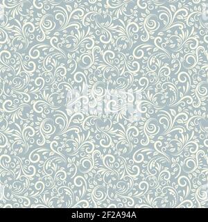 Seamless background of light blue color in Damascus style Stock Vector