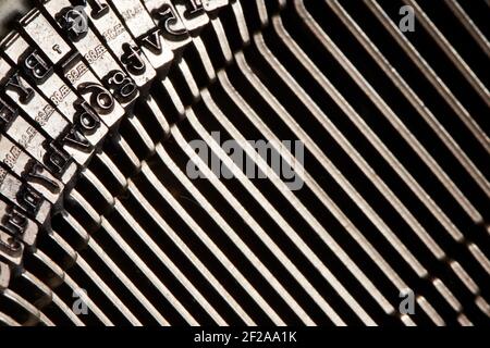 Vintage typewriter keys closeup Stock Photo