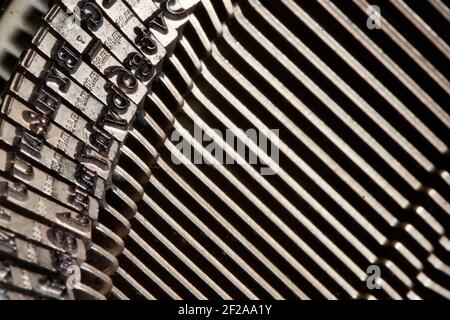 Vintage typewriter keys closeup Stock Photo