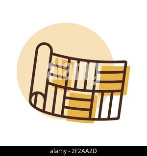 Linoleum roll vector flat icon. Construction, repair and building. Graph symbol for your web site design, logo, app, UI Stock Vector