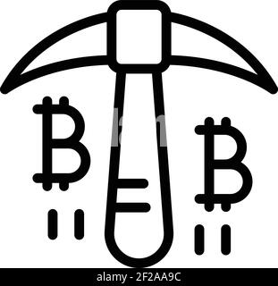 Blockchain hand axe icon. Outline Blockchain hand axe vector icon for web design isolated on white background Stock Vector