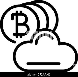 Blockchain cloud icon. Outline Blockchain cloud vector icon for web design isolated on white background Stock Vector