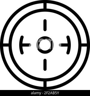 Target focus icon. Outline target focus vector icon for web design isolated on white background Stock Vector