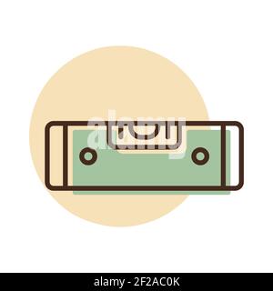Bubble level vector flat icon. Construction, repair and building. Graph symbol for your web site design, logo, app, UI Stock Vector