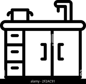 Kitchen sink icon. Outline kitchen sink vector icon for web design isolated on white background Stock Vector