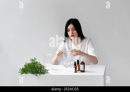 Concept of cosmetic research and organic skin care products, space for ...