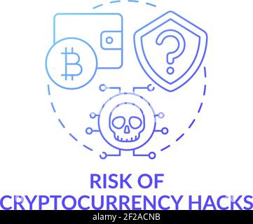 Risk of cryptocurrency hacks concept icon Stock Vector