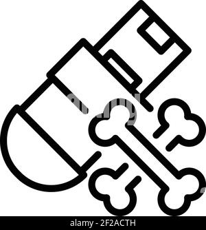 Stick malware icon. Outline stick malware vector icon for web design isolated on white background Stock Vector