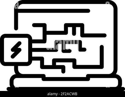 Device malware icon. Outline device malware vector icon for web design isolated on white background Stock Vector