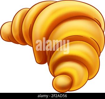 Croissant Pastry Bread Food Drawing Illustration Stock Vector