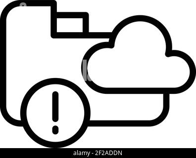 Cloud files malware icon. Outline cloud files malware vector icon for web design isolated on white background Stock Vector