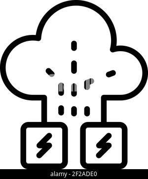 Cloud memory attack icon. Outline cloud memory attack vector icon for web design isolated on white background Stock Vector