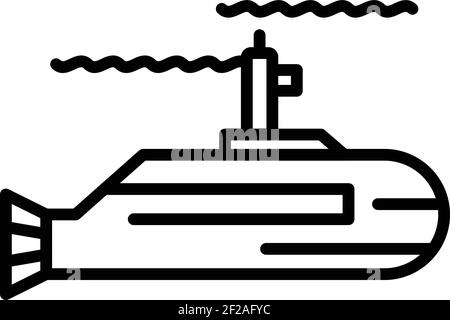Force submarine icon. Outline force submarine vector icon for web design isolated on white background Stock Vector