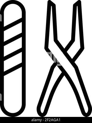 Nails instruments icon. Outline nails instruments vector icon for web design isolated on white background Stock Vector