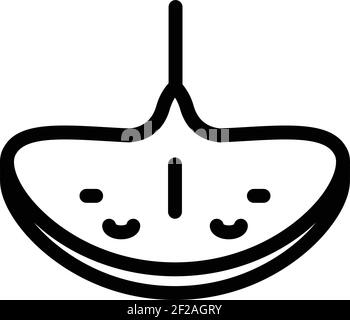 Tropical stingray icon. Outline tropical stingray vector icon for web design isolated on white background Stock Vector