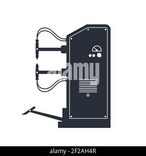Spot welding machine icon, industrial point welding apparatus, dot sealing engineering tool icon, vector Stock Vector