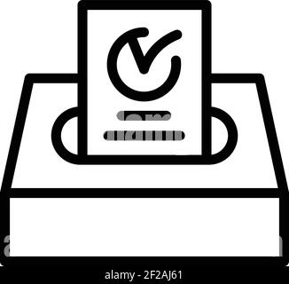 Vote policy democracy icon. Outline vote policy democracy vector icon for web design isolated on white background Stock Vector