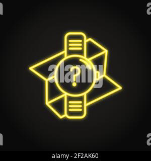 GPS watch icon in neon line style. Place location symbol. Vector illustration. Stock Vector