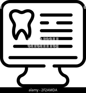 Dentist patient card icon. Outline dentist patient card vector icon for web design isolated on white background Stock Vector