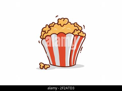 Simple illustration of pop corn design Stock Vector