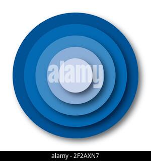 Background with concentric colored circular cylindrical shapes, 3d effect. Stock Photo