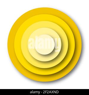 Background with concentric colored circular cylindrical shapes, 3d effect. Stock Photo