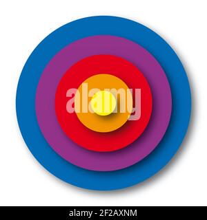 Background with concentric colored circular cylindrical shapes, 3d effect. Stock Photo
