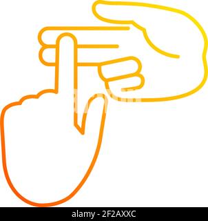 Counting on fingers gradient linear vector icon Stock Vector