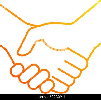 Handshake gradient linear vector icon Stock Vector