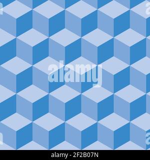 Abstract geometric vector background with cubes, 3d effect shape design, seamless. Stock Vector