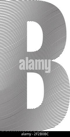 Decorative capital letter B with stripes. Can be used for logos, drop caps and any other graphic designs layouts Stock Vector