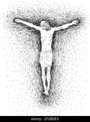 Jesus on the cross Royalty Free Vector Image - VectorStock