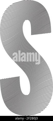 Decorative capital letter S with stripes. Can be used for logos, drop caps and any other graphic designs layouts Stock Vector