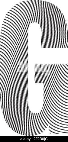 Decorative capital letter G with stripes. Can be used for logos, drop caps and any other graphic designs layouts Stock Vector